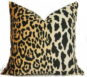 Leopard Print Pillow Cover, custom sizes, made to order
