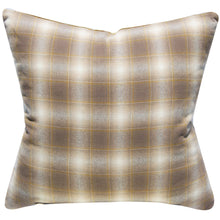 Load image into Gallery viewer, BROWN PLAID WOOL PILLOW COVER