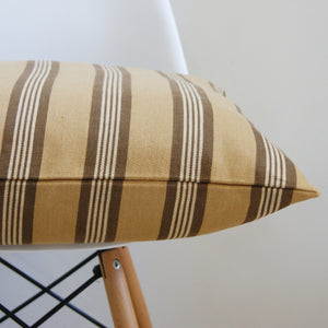 GOLD AND TAN STRIPED PILLOW COVER