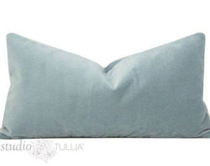 Quick Ship, Sky Blue Velvet, 22x22 inches, Pillow Cover, Custom Sizes, velvet pillow cover, Studio Tullia