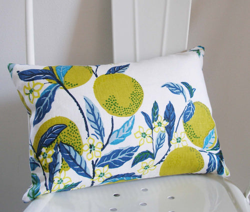 Schumacher Pillow Cover, SPECIAL, Citrus Garden, Josef Frank, 11x17 inch, Pool, Accent Pillow Cover,ready to ship