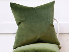 Load image into Gallery viewer, Quick Ship, Jade Velvet, Khaki, Pillow Cover, 20x20 inches, ready to ship, Studio Tullia