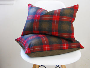 PLAID WOOL PILLOW COVER 13X9