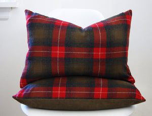 PLAID WOOL PILLOW COVER 13X9