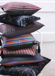 Swatches - Striped Silk , vintage silk, Burmese