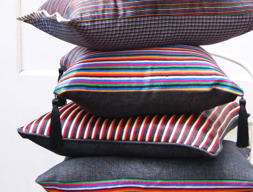 Swatches - Striped Silk , vintage silk, Burmese