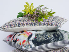 Load image into Gallery viewer, Charles Pringuay, Street Diptych, Pierre Frey, Pillow Cover, Studio Tullia, made to order