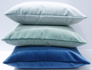 Dove Blue Velvet Pillow Cover,  light blue,  designer velvet pillow cover, 12x24 inch lumbar, ready to ship