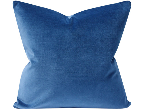Quick Ship, Indigo Blue Velvet Pillow Cover, 20x20 inches,  Studio Tullia,  velvet pillow cover, ready to ship