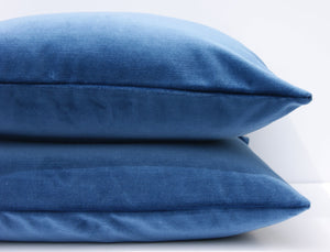 Quick Ship, Indigo Blue Velvet Pillow Cover, 20x20 inches,  Studio Tullia,  velvet pillow cover, ready to ship
