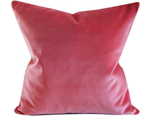 Load image into Gallery viewer, Coral Velvet Pillow Cover, 20X20 inches, decorative pillow cover, Studio Tullia, ready to ship