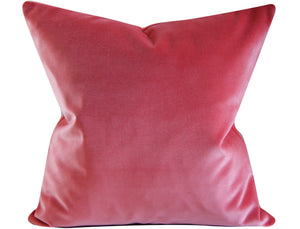 Coral Velvet Pillow Cover, 20X20 inches, decorative pillow cover, Studio Tullia, ready to ship