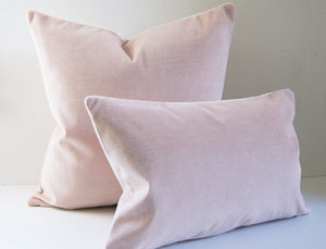 Light Pink Velvet Pillow Cover, custom sizes, rosewater, designer Pillow Cover, decorative pillow cover, made to order