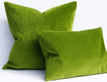Load image into Gallery viewer, Leaf Green Velvet Pillow cover, cotton velvet, Decorative Pillow Cover, Studio Tullia, quick ship