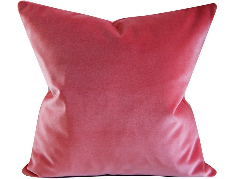 Coral Velvet Pillow Cover, custom sizes, tulip, velvet pillow cover, made to order