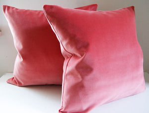 Coral Velvet Pillow Cover, 20x20 inches, velvet pillow cover, ready to ship