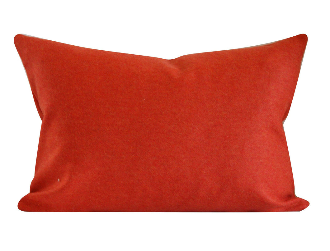Orange Pillow Cover, Wool, Persimmon, Lumbar Pillow Cover, decorative pillow cover, 11x17