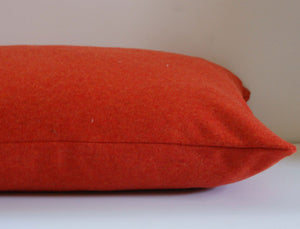 Orange Pillow Cover, Wool, Persimmon, Lumbar Pillow Cover, decorative pillow cover, 11x17