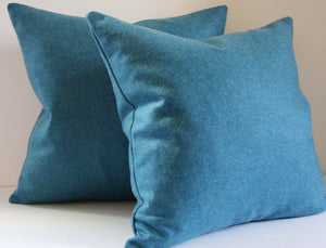 Pacific Blue Pillow Cover, 19x19 inches, decorative pillow cover, wool blend, Studio Tullia