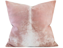 Load image into Gallery viewer, Light Pink Suede Pillow Cover, Linen Back, 20x20 inches, Rose quartz, Studio Tullia, ready to ship.