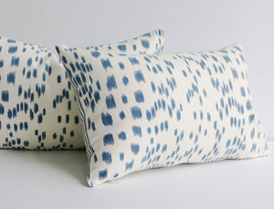 Les Touches Pillow Cover, 11X17 inches, Brunschwig and Fils, Blue and white, animal print, studio tullia, ready to ship