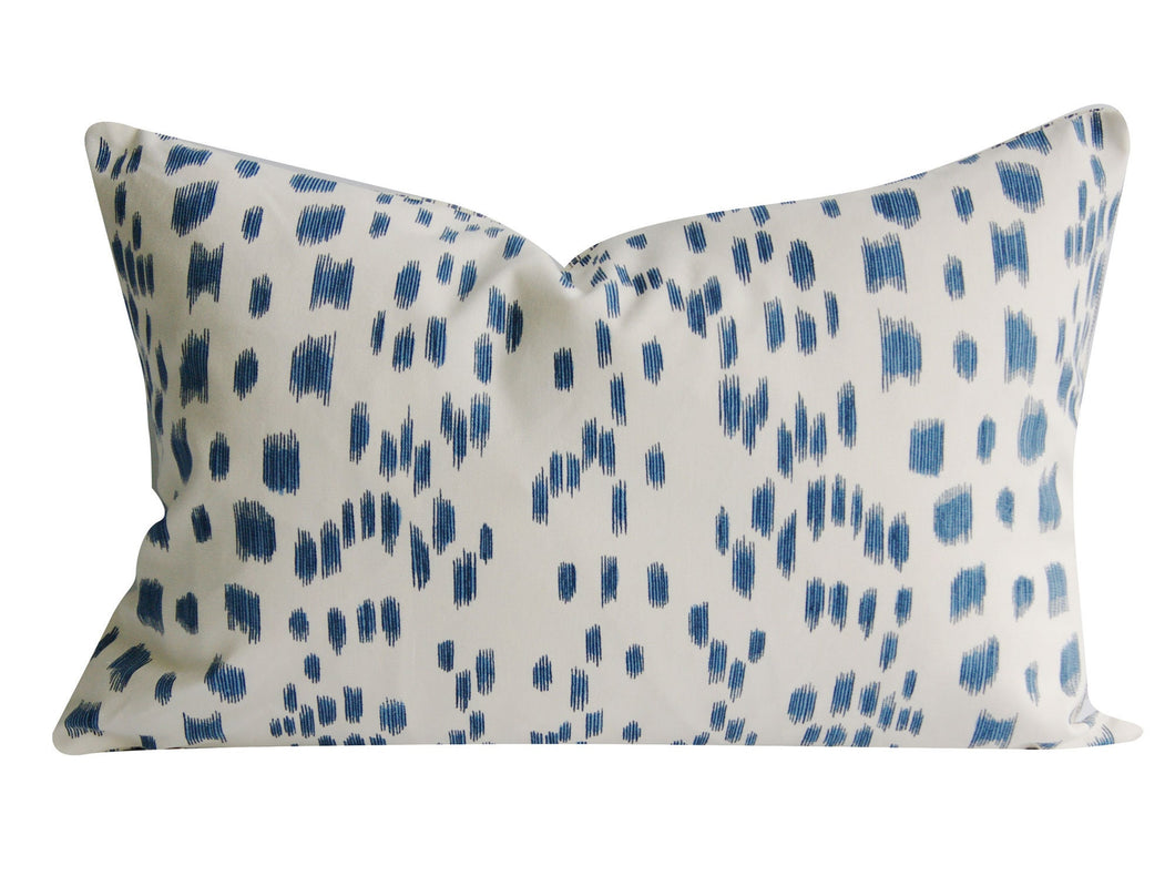 Les Touches Pillow Cover, 11X17 inches, Brunschwig and Fils, Blue and white, animal print, studio tullia, ready to ship