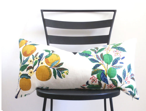 Citrus Garden, Primary, Lumbar, Josef Frank, 13X26 inches, Schumacher Pillow Cover, Studio Tullia, ready to ship