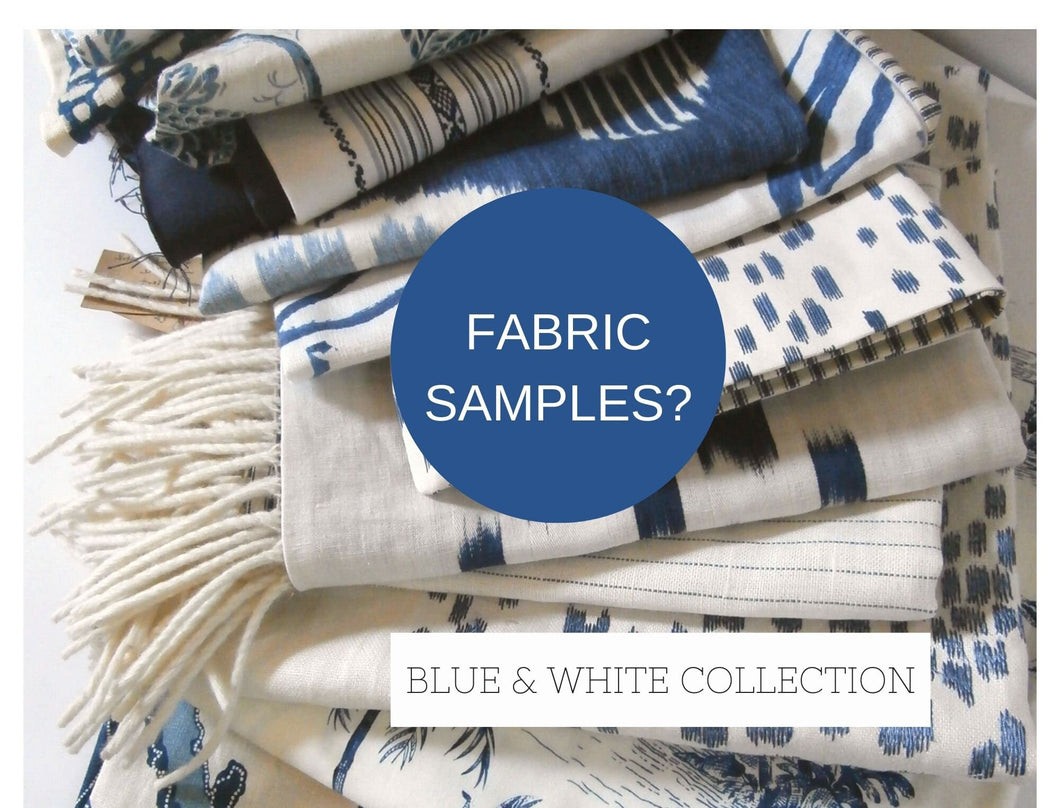 Blue & White Citrus Garden,  swatches available, fabric samples, curated by Suzanne for Studio Tullia
