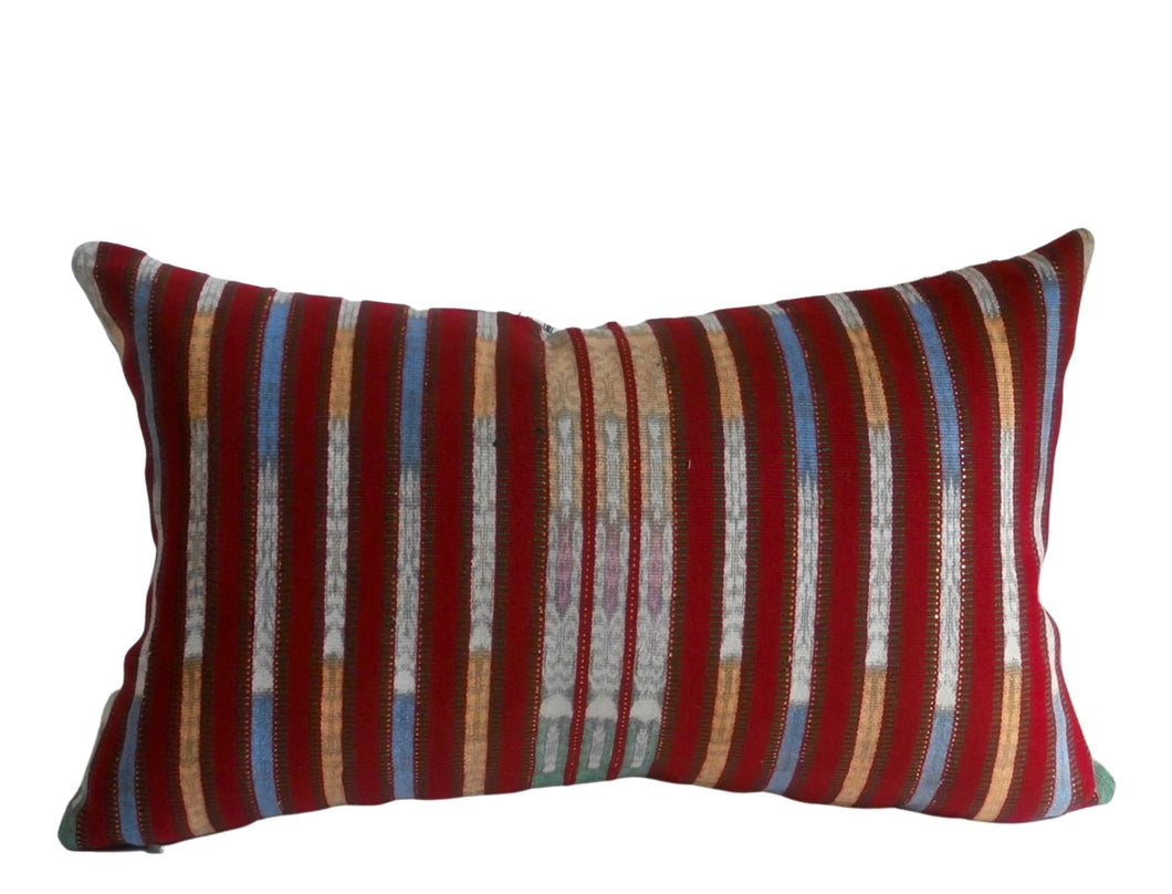 Guatemalan, lumbar cover, Decorative Throw Pillow, 11X17, antique, vintage textiles, ready to ship