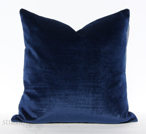 Midnight Blue,  Velvet Pillow Cover, 20x20 inches, Navy Blue, Studio Tullia, ready to ship