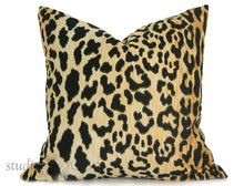 Load image into Gallery viewer, Leopard Velvet Pillow, Decorative Pillow Cover, 17,  19,  20, 22, 24 inch, animal print, jamil natural, ready to ship