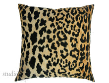 Load image into Gallery viewer, Leopard Velvet Pillow, Decorative Pillow Cover, 17,  19,  20, 22, 24 inch, animal print, jamil natural, ready to ship
