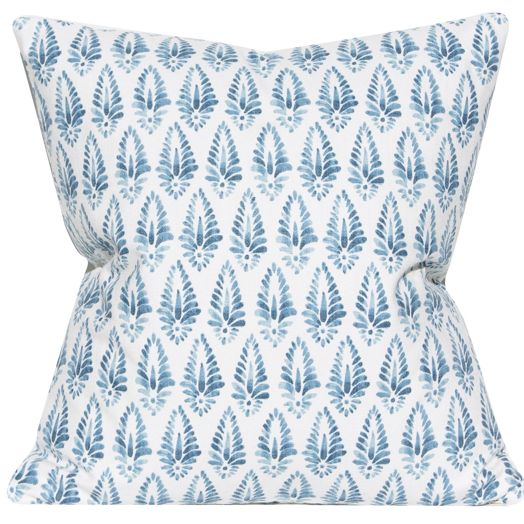 JALISA COPEN BLUE AND WHITE PILLOW COVER, 20X20, 13x19 inches