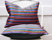 Load image into Gallery viewer, STRIPED SILK LUMBAR PILLOW COVER